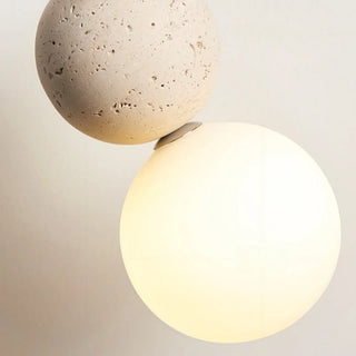 Suspension Auriolith Celako™ | Luminaire de chambre en travertin jaune