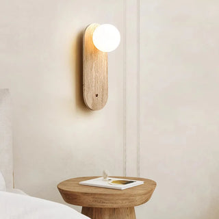 Celako™ Lumilapis Wall Light | Yellow Travertine Bedroom Lighting