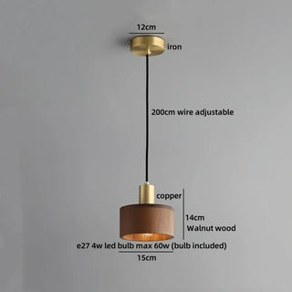 Celako™ Nucaro Pendant Light | Walnut Wood Dining Room Lighting