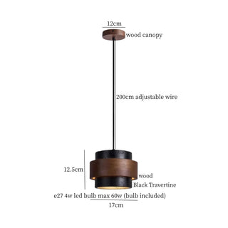 Celako™ Calistra Pendant Light | Yellow Travertine Bedroom Lighting