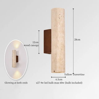 Celako™ Soltra Wall Light | Yellow Travertine Living Room Lighting