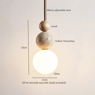 Celako™ Tivolia Pendant Light | Yellow Travertine Dining Room Lighting