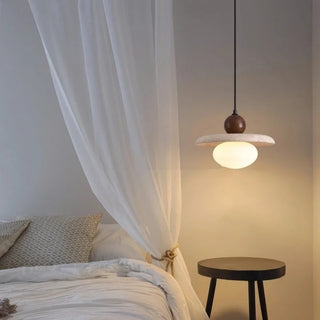 Celako™ Calizor Pendant Light | Yellow Travertine Bedroom Lighting