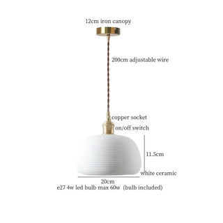 Celako™ Canelure Pendant Light | Ceramic Kitchen Island Lighting