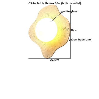 Celako™ Terrava Wall Light | Yellow Travertine Bedroom Lighting