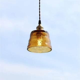 Celako™ Cupriano Pendant Light | Amber Glass Bedroom Lighting