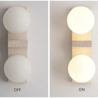 Celako™ Stravia Wall Light | Yellow Travertine Glass Kitchen Island Lighting