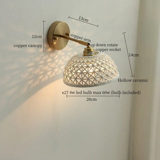 Celako™ Teraku Wall Light | Ceramic Wabi Sabi
