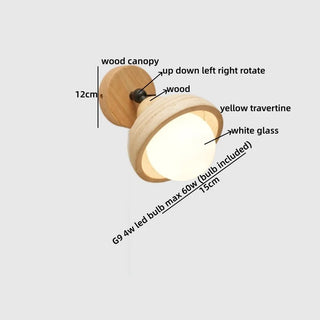 Celako™ Kivora Wall Light | Yellow Travertine Bedroom Lighting