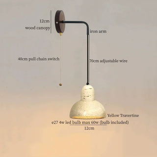 Celako™ Sabienne Wall Light | Yellow Travertine Living Room Lighting