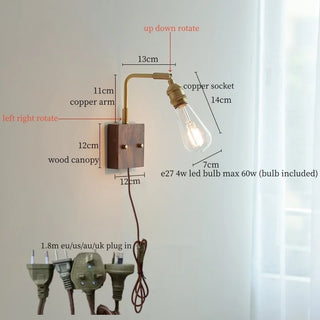 Celako™ Arcura Wall Light | Copper Glass Bedroom Lighting