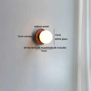 Celako™ Vitria Wall Light | Walnut Wood Bedroom Lighting