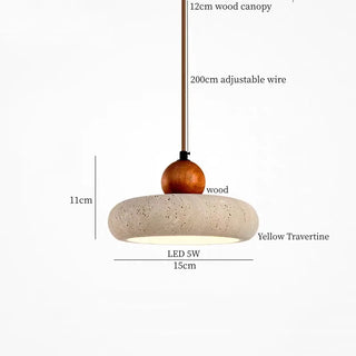 Celako™ Petruna Pendant Light | Yellow Travertine Kitchen Island Lighting