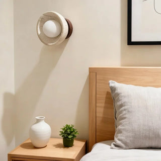 Celako™ Bagliore Wall Light | Yellow Travertine Wabi Sabi Living Room Lighting