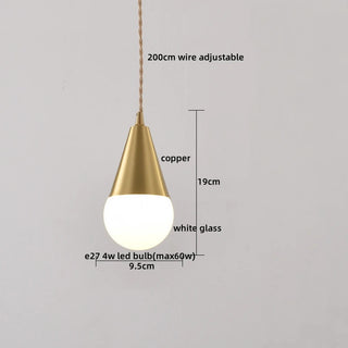 Celako™ Cupiro Pendant Light | Glass Copper Bedroom Lighting
