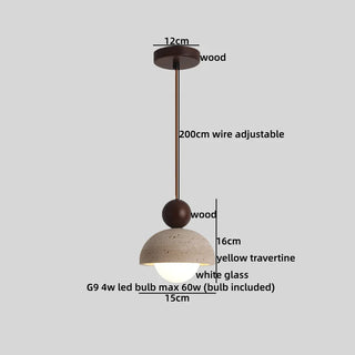 Celako™ Ishino Pendant Light | Yellow Travertine Kitchen Island Lighting