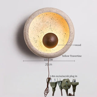 Celako™ Torava Wall Light | Yellow Travertine Living Room Lighting