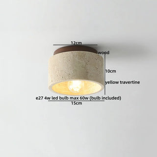 Celako™ Travoro Ceiling Light | Yellow Travertine Modern Wabi Sabi Style