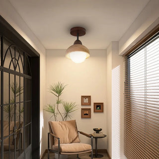 Celako™ Calistone Ceiling Light | Yellow Travertine Japan Style