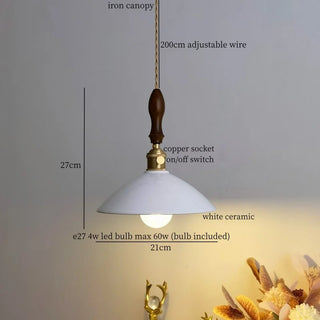 Celako™ Celadon Pendant Light | White Ceramic Bedroom Lighting