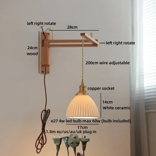 Celako™ Cerava Wall Light | Ceramic Bedside Lighting