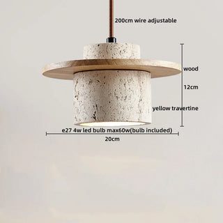 Celako™ Ochira Pendant Light | Yellow Travertine Bedroom Lighting