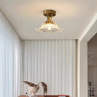 Celako™ Ambria Ceiling Light | Amber Glass Vintage American