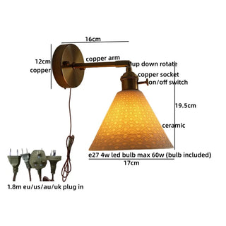 Celako™ Ceraco Wall Light | Copper Vintage Bedroom Lighting