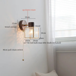 Celako™ Ondelle Wall Light | Glass Copper Bedroom Lighting