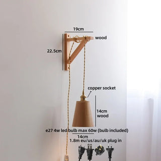Celako™ Wabiko Wall Light | Wood Bedroom Lighting