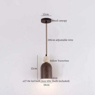 Celako™ Tivorea Pendant Light | Yellow Travertine Japan Wabi Sabi