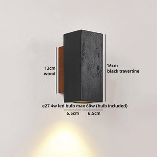 Celako™ Striato Wall Light | Black Travertine Vintage