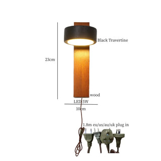 Celako™ Litica Wall Light | Black Travertine Living Room Lighting
