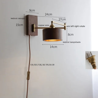 Celako™ Hinoki Wall Light | Wood Bedroom Lighting