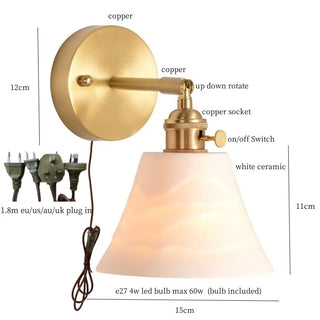 Celako™ Ivorel Wall Light | Ceramic Bedroom Lighting