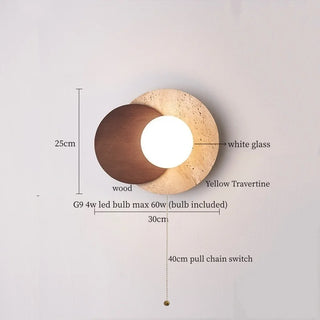Celako™ Aureline Wall Light | Yellow Travertine Living Room Lighting