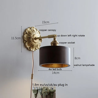 Celako™ Lucerno Wall Light | Copper Bedside Lighting