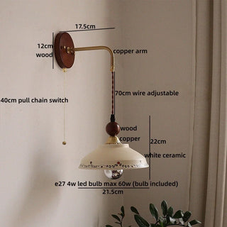 Celako™ Porzia Wall Light | White Ceramic Bedroom Lighting