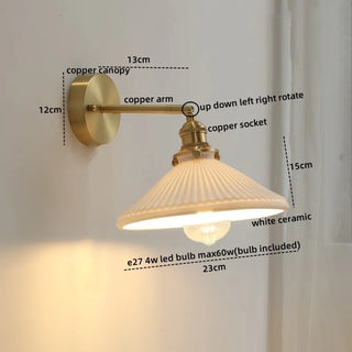 Celako™ Aesona Wall Light | Glass Copper Bedroom Lighting