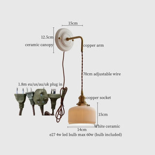 Celako™ Plissea Wall Light | Ceramic Bedroom Lighting