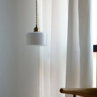 Celako™ Opalide Pendant Light | White Glass Bedroom Lighting