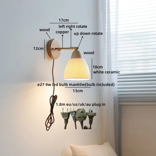 Celako™ Kinari Wall Light | Ceramic Bedroom Lighting