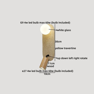 Celako™ Luterra Wall Light | Yellow Travertine Living Room Lighting