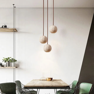 Celako™ Lunaro Pendant Light | Travertine Bedside Lighting