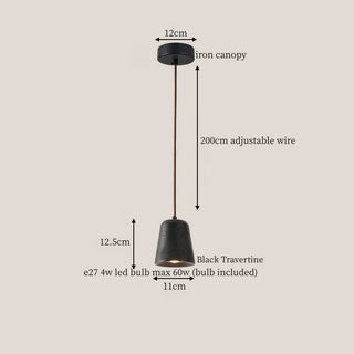 Celako™ Lapideum Pendant Light | Black Travertine Kitchen Island Lighting