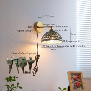 Celako™ Teraku Wall Light | Ceramic Wabi Sabi
