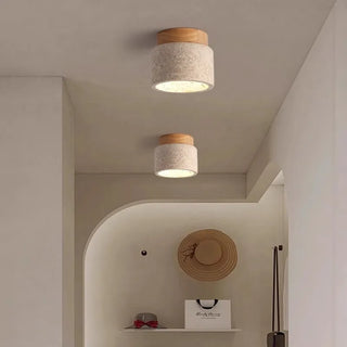 Plafonnier Celako™ Terravos | Éclairage de salon en travertin jaune