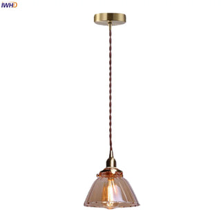 Celako™ Kohakudo Pendant Light | Amber Glass Bedroom Lighting