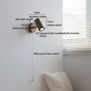 Celako™ Walden Wall Light | Walnut Wood Bedside Lighting