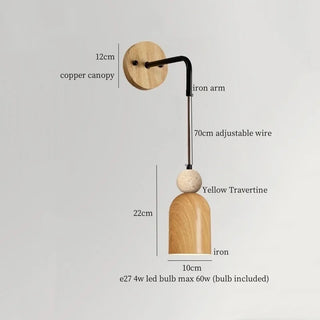 Celako™ Ishara Wall Light | Stone Iron Japan Style Living Room Lighting